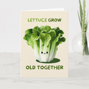 Happy Anniversary Cute Funny Simple Lettuce Card Kaart