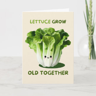 Happy Anniversary Cute Funny Simple Lettuce Card Kaart