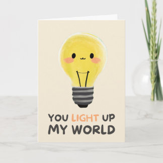 Happy Anniversary Cute Funny Simple Light Card Kaart
