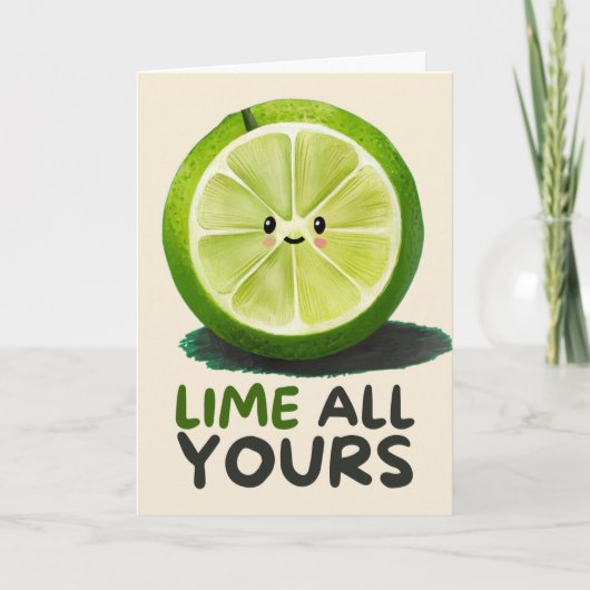 Happy Anniversary Cute Funny Simple Lime Card Kaart (Voorkant)