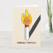 Happy Anniversary Cute Funny Simple Match Card Kaart (Voorkant)