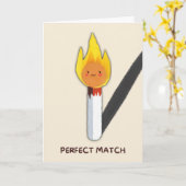 Happy Anniversary Cute Funny Simple Match Card Kaart (Gele Bloem)