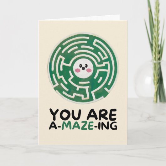 Happy Anniversary Cute Funny Simple Maze Card Kaart (Voorkant)