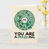 Happy Anniversary Cute Funny Simple Maze Card Kaart (Gele Bloem)