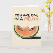 Happy Anniversary Cute Funny Simple Melon Card Kaart (Gele Bloem)