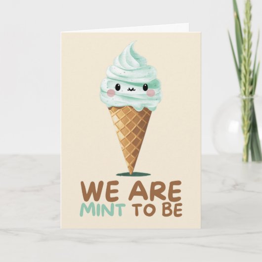 Happy Anniversary Cute Funny Simple Mint Card Kaart (Voorkant)