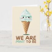 Happy Anniversary Cute Funny Simple Mint Card Kaart (Gele Bloem)