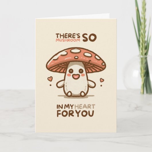 Happy Anniversary Cute Funny Simple Mushroom Card Kaart (Voorkant)