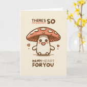 Happy Anniversary Cute Funny Simple Mushroom Card Kaart (Gele Bloem)