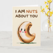Happy Anniversary Cute Funny Simple Nut Card Kaart (Gele Bloem)