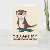 Happy Anniversary Cute Funny Simple Otter Card Kaart (Voorkant)