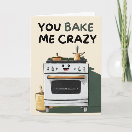 Happy Anniversary Cute Funny Simple Oven Card Kaart (Voorkant)
