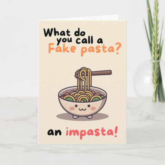 Happy Anniversary Cute Funny Simple Pasta Card Kaart (Voorkant)