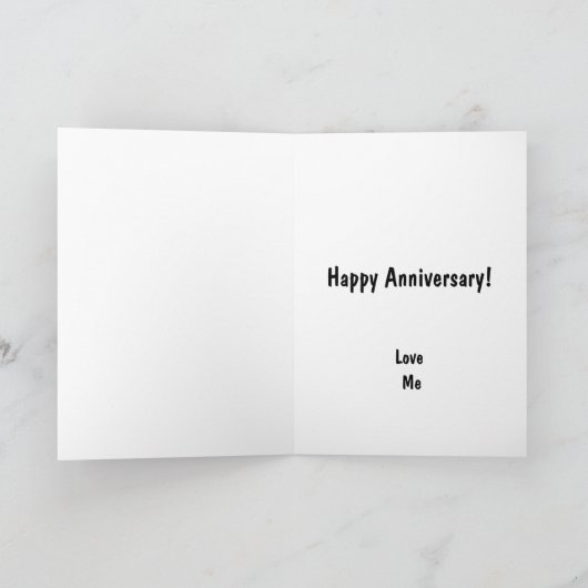 Happy Anniversary Cute Funny Simple Pasta Card Kaart (Binnen)