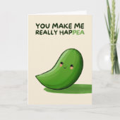 Happy Anniversary Cute Funny Simple Pea Card Kaart (Voorkant)