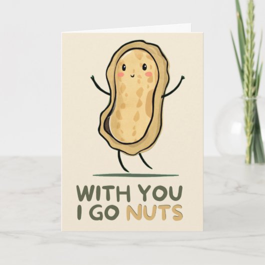 Happy Anniversary Cute Funny Simple Peanut Card Kaart (Voorkant)