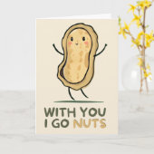 Happy Anniversary Cute Funny Simple Peanut Card Kaart (Gele Bloem)