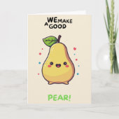 Happy Anniversary Cute Funny Simple Pear Card Kaart (Voorkant)