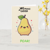 Happy Anniversary Cute Funny Simple Pear Card Kaart (Gele Bloem)