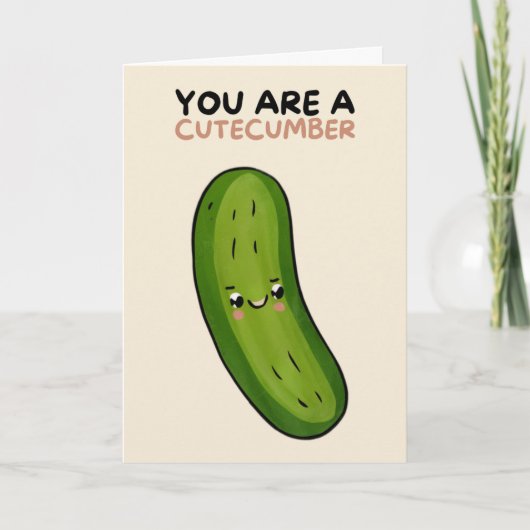 Happy Anniversary Cute Funny Simple Pickle Card Kaart (Voorkant)