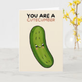 Happy Anniversary Cute Funny Simple Pickle Card Kaart (Gele Bloem)