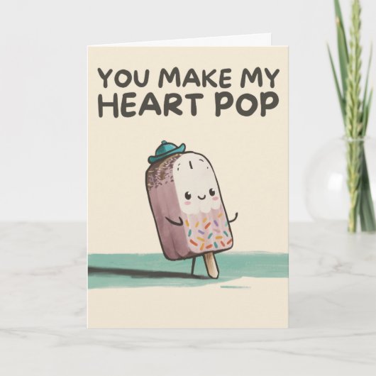 Happy Anniversary Cute Funny Simple Popsicle Card Kaart (Voorkant)