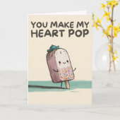 Happy Anniversary Cute Funny Simple Popsicle Card Kaart (Gele Bloem)