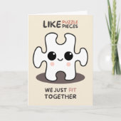 Happy Anniversary Cute Funny Simple Puzzle Card Kaart (Voorkant)