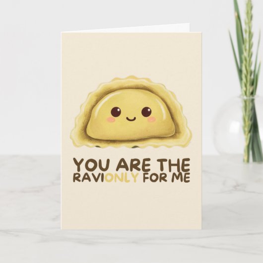 Happy Anniversary Cute Funny Simple Ravioli Card Kaart (Voorkant)
