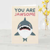 Happy Anniversary Cute Funny Simple Shark Card Kaart (Gele Bloem)