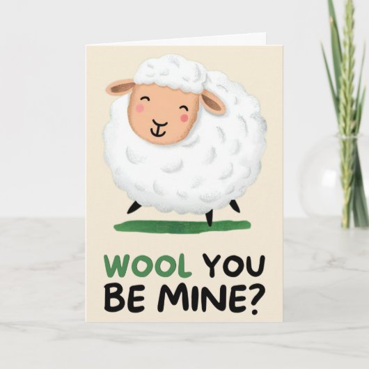 Happy Anniversary Cute Funny Simple Sheep Card Kaart (Voorkant)