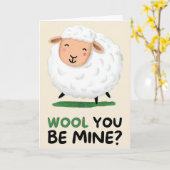 Happy Anniversary Cute Funny Simple Sheep Card Kaart (Gele Bloem)