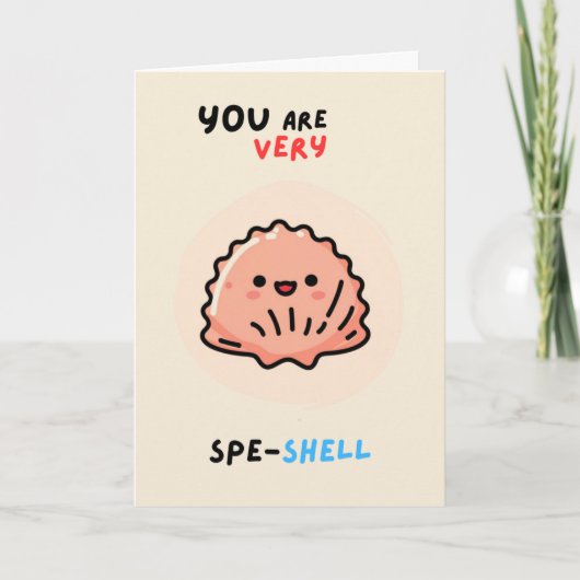 Happy Anniversary Cute Funny Simple Shell Card Kaart (Voorkant)