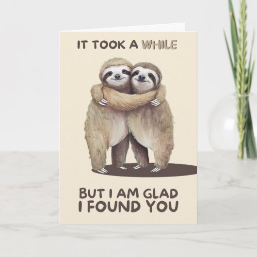 Happy Anniversary Cute Funny Simple Sloth Card Kaart (Voorkant)