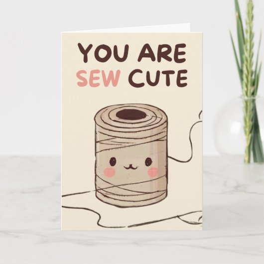 Happy Anniversary Cute Funny Simple Thread Card Kaart (Voorkant)