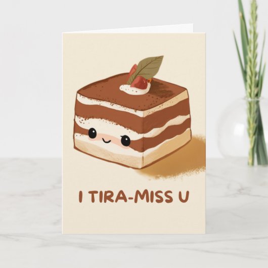 Happy Anniversary Cute Funny Simple Tiramisu Card Kaart (Voorkant)