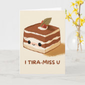 Happy Anniversary Cute Funny Simple Tiramisu Card Kaart (Gele Bloem)