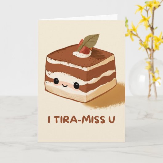 Happy Anniversary Cute Funny Simple Tiramisu Card Kaart (Gele Bloem)