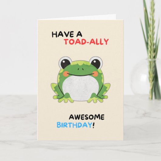 Happy Anniversary Cute Funny Simple Toad Card Kaart (Voorkant)