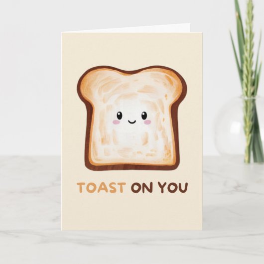 Happy Anniversary Cute Funny Simple Toast Card Kaart (Voorkant)
