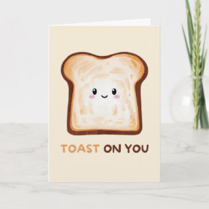 Happy Anniversary Cute Funny Simple Toast Card Kaart