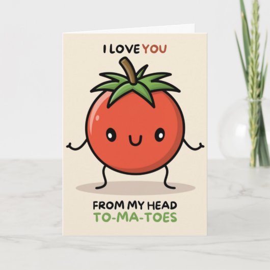 Happy Anniversary Cute Funny Simple Tomato Card Kaart (Voorkant)