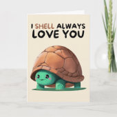 Happy Anniversary Cute Funny Simple Turtle Card Kaart (Voorkant)