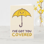 Happy Anniversary Cute Funny Simple Umbrella Card Kaart (Gele Bloem)