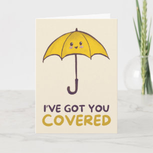 Happy Anniversary Cute Funny Simple Umbrella Card Kaart