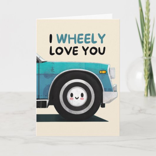 Happy Anniversary Cute Funny Simple Wheel Card Kaart (Voorkant)