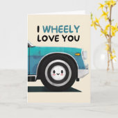 Happy Anniversary Cute Funny Simple Wheel Card Kaart (Gele Bloem)