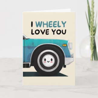 Happy Anniversary Cute Funny Simple Wheel Card Kaart