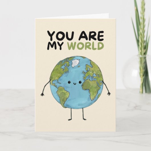 Happy Anniversary Cute Funny Simple World Card Kaart (Voorkant)