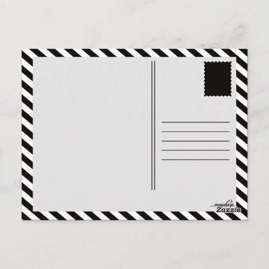 Happy Anniversary: gestreept Briefkaart (Achterkant)